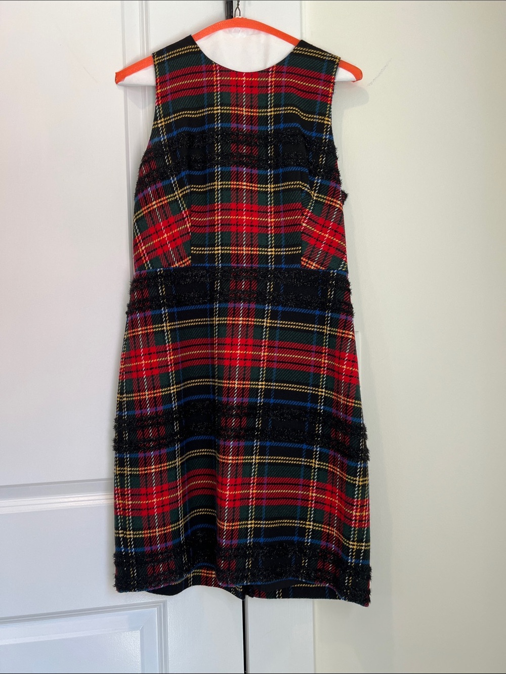 J. Crew Red and Black Plaid Sleeveless Dress